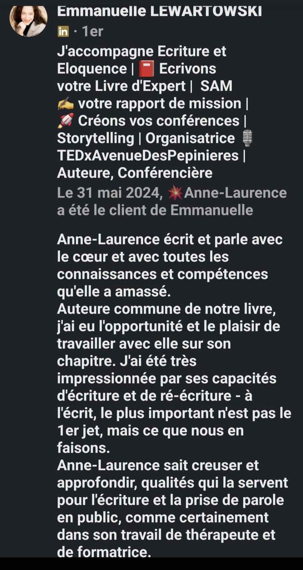 Emmanuelle lewartoski coach ecriture